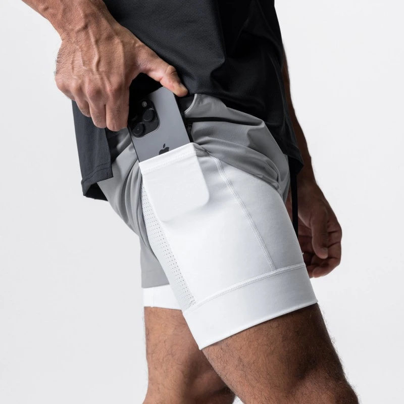 Shorts masculinos de ginástica 2 em 1