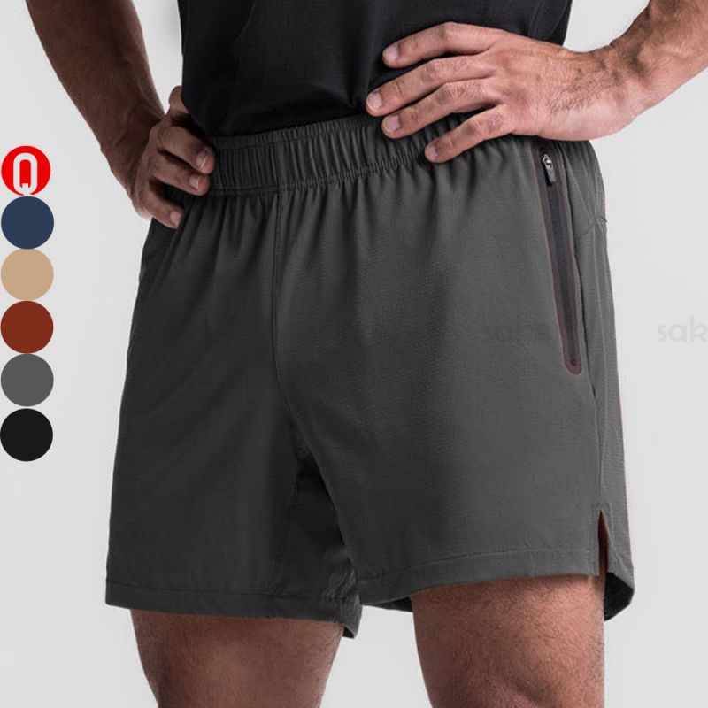 Shorts masculinos com bolsos com zíper