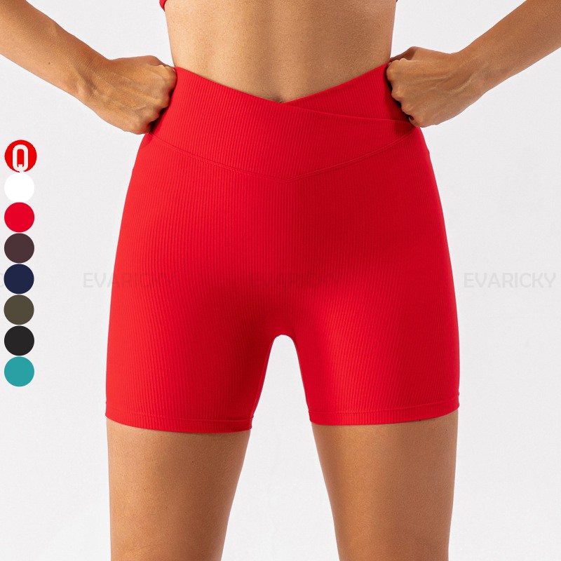Shorts de ioga cruzados frontais V